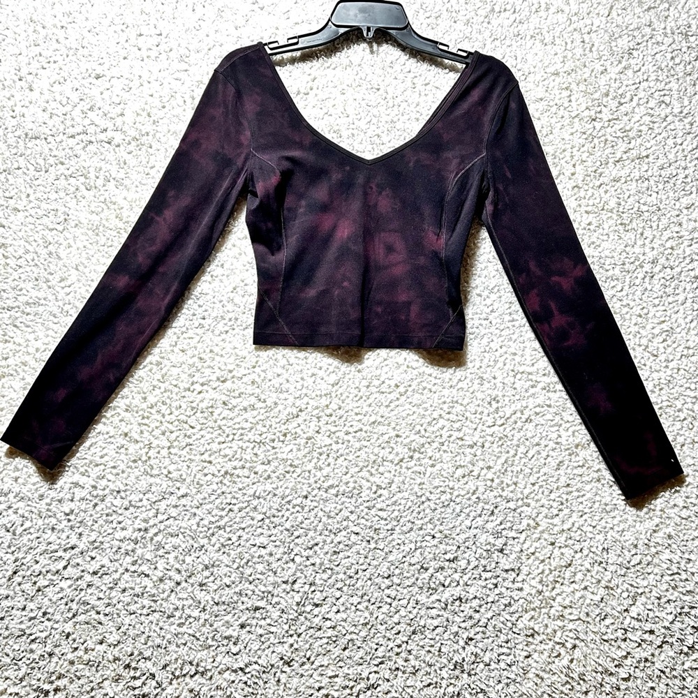 Lululemon Align Womens 4 Long Sleeve Shirt Top Athleisure Cassis Black Purple
